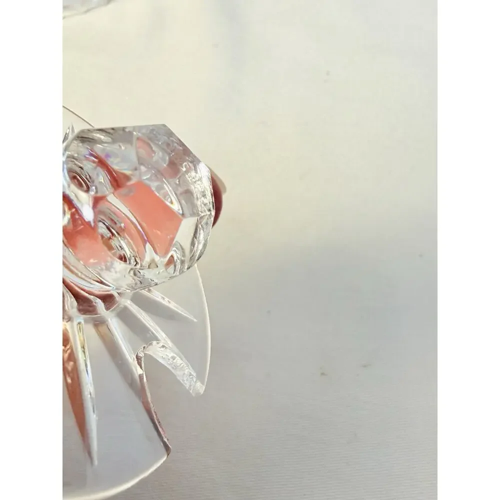 Vtg Cut Crystal Jam, Honey Jar W/ Glass Spoon Scalloped Lid